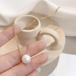 Pendant Necklaces Fashion Items Imitation Pearl Necklace For Women Minimalist Sweet Link Chain Choker Collar