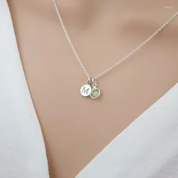 Pendant Necklaces Stainless Steel Birthstone Necklace Personalized Jewelry Initial Gemstone Birthday Gift For Her