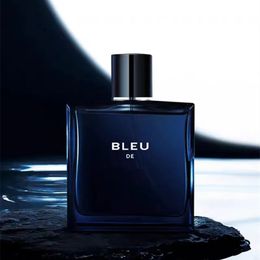 Ladies Perfume Male Fragrance Masculine EDT 100ML Citrus Woody Spicy and Rich Fragrances Dark blue-gray thick glass bottle body