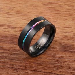 Anel personalizado de cor intercorpo preta banhado em aço de titânio Anel masculino da moda europeia e americana anel único masculino versátil anel de cauda anel masculino