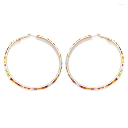 Stud Earrings Bohemian Multicolored Glass Seed Beads Earring Women Girl 2023 Fashion Zinc Alloy High Flown Style Chic Jewelry Present
