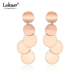 Stud Earrings Trendy Titanium Stainless Steel 5Pcs Combined Circle Bohemia Style Geometric Jewellery For Women Girl E19078