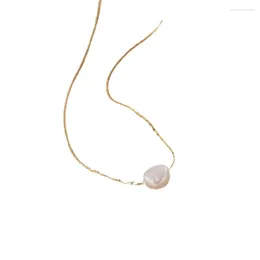 Pendant Necklaces 316L Stainless Steel Simplicity Retro One Pearl Clavicle Chain Ladies Necklace Fashion Jewelry SAN1721