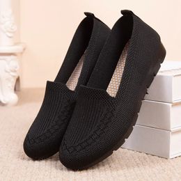 Dress Shoes Mesh Breathable Sneaker Light Slip on Flat Casual Ladies Loafers Socks Zapatillas Mujer 231026