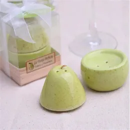 Party Favor 100pcs Wedding Ceramic Pear Salt And Pepper Shaker The Perfect Pair Bridal Shower Supplies Deco