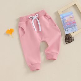 Trousers Soft Casual Kids Baby Girls Boys Pants Solid Color Elastic Waist Toddler Bottom Spring Fall Children Sweatpants Joggers