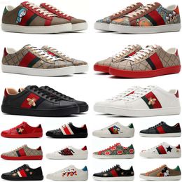 3Luxury Designer Shoes Mens Womens Cartoons Casual Shoe Bee Ace Genuine Leather Tiger Snake Embroidery Stripes Classic Men Sneakers