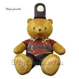 Wonderful Brown Plush Inflatable Christmas Bear Simulation Stuffed Toy Air Blow Up Cartoon Nutcracker Soldier Doll For Xmas Decoration