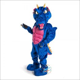 Halloween Blue Dragon Charming Mascot Costume Cartoon Anime theme character Adult Size Christmas Carnival Birthday Party Fancy Outfit