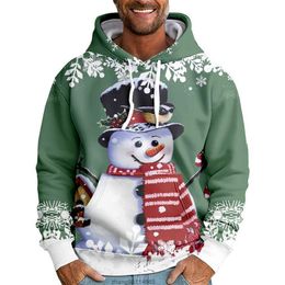 Men's Hoodies & Sweatshirts New Christmas Snowman Men's Hooded Sweater 3d Printed Hooded Sweater Long Sleeve sweaters for men