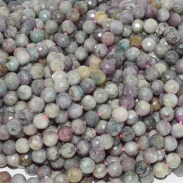 Loose Gemstones Natural Ruby In Fuchsite / Faceted Round Beads 6mm