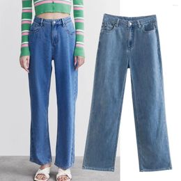 Women's Jeans Withered 2023 Straight American Style Vintage Washed High Waist Loose Denim Pants Mom Women