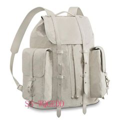 New top designer backpack m53286 single transparent white leather book backpack single Jean handbag sport backpack rock climbing b265d
