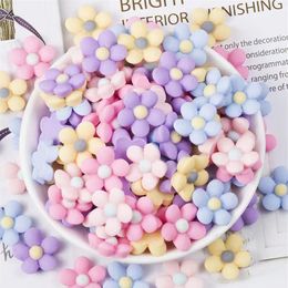 30PCS 18mm Mix Light Colours Resin Components Five-Petal Flowers Flatback Cabochon Embellishment Accessories DIY Craft Scrapbooking320z