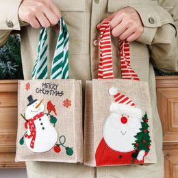 Christmas Decorations 2024 In Durable Burlap Gift Bag Decoration Supplies For Children Novel Design Perfect Carrying Candy Handbag