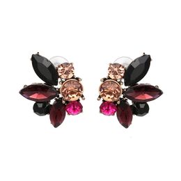 Stud JURAN 20 Styles Simple Colorful Crystal Stud Earrings Vintage Statement Rhinestone Earrings for Women Wedding Jewelry Trend 231026