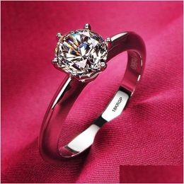 Band Rings White Gold Rings For Women High Quality Zircon Tibetan Sier Wedding Ring Drop Delivery Jewellery Ring Dhgarden Otvqf