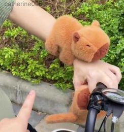 Stuffed Plush Animals Kawaii Capybara Plush Hand Ring Wristband Capybara Animal Slap Snap Wrap Wristband Bracelet Kids Toys Birthday Elegant PresentL231028