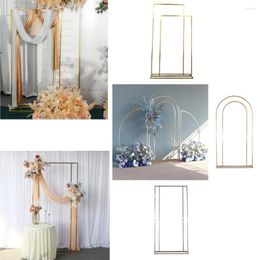 Party Decoration 1.8m Double Square Frame Shiny Gold Welcome Area Iron Arch Flower Deco Stand For Wedding Event Birthday Mariage