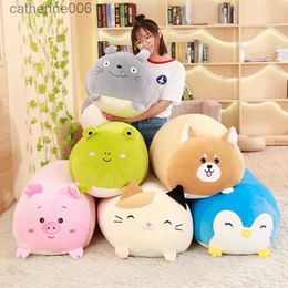 Stuffed Plush Animals 28CM Soft Animal Cartoon Pillow Cushion Cute Fat Dog Cat Totoro Penguin Pig Frog Plush Toy Stuffed Lovely kids Birthyday GiftL231027