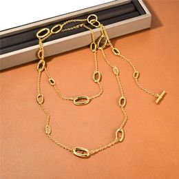 Marchio per donna Lettera rotonda H Lock Jewelry S925 Collana in argento Francia Qualità Collane a catena di maglione di lusso di qualità superiore