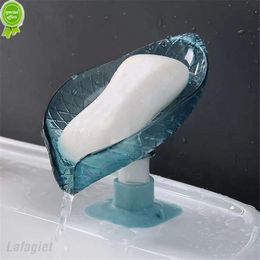 Leaf Shaped Soap Box Holder Suction Cup Soap Dish Bathroom Shower Sponge Soap Holder Storage Container Tray Home Drain Soap Rack