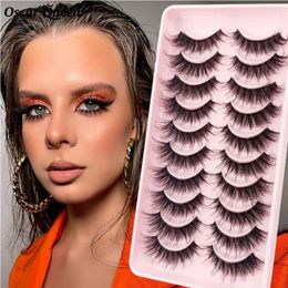 False Eyelashes 10 Pairs Clear Band Natural Faux Mink Extension Vendor Invisible Transparent Soft Fluffy Lashes Makeup