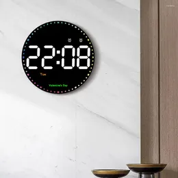Wall Clocks 10inch Multifunctional Led Large Electronic Digital Date Clock Temperature Alarm Display With Home Hanging Decoration M4h2
