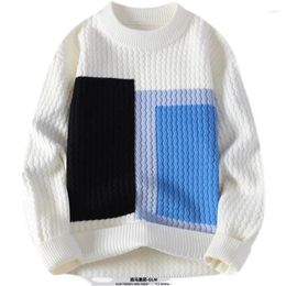 Men's Sweaters Clash Of Colours Jumper Autumn Loose Knitwear Retro Warm Wool