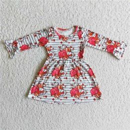 Clothing Sets Wholesale Girls Autumn And Winter Long-Sleeved Halloween Dress With Bright Colours Multi- Pattern Pumpkin Ruffle