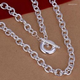 Chains Silver Plated Exquisite Luxury Gorgeous Charm Fashion Charming Male Models Round Necklace 18 Inches Jewellery N101