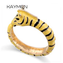 Bangle Women's All Seasons Handmade Statement Enamel Colourful Zebra Bracelet Chunky Animal Cuff Bangle Party Prom Jewellery Drop 231027