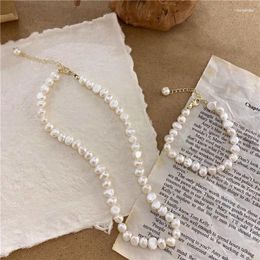 Chains The Latest Elegant And Exquisite 14K Gold-plated Handmade Natural Freshwater Pearl Necklace Bracelet Women's