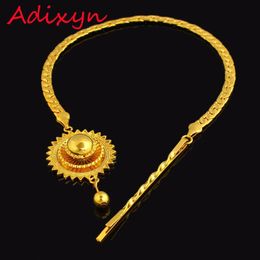 Wedding Jewelry Sets Ethiopian Hair Chain 24k Gold Color African Eritrea Kenya Women Habesha Party Accessories 231025
