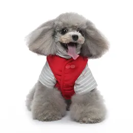 Dog Coat Vest for Small Medium Dogs Warm Cotton Puppy Jacket in 2 pieces, Windproof Winter Dog Outfits Apparel Pet Clothes for Indoor Use,Red