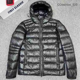 Canda Goose Men Black Crofton Down Jacket Lightweight Designer Coat Slim-fit Recycled Nylon-ripstop Hooded 2xl 6YO3