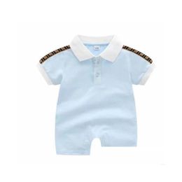 Rompers Newborn Baby Kids Girls Boy Short Sleeve Cotton Clothes Designer Letter Print Infant Jumpsuits Children Pyjamas 0-24 Drop Deli Dhrli
