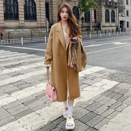 Women's Trench Coats Autumn And Winter Sexy Coat Windbreaker Sense Of Design Warm Mid Length Version Versatile Advanced Overcoat