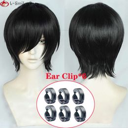 Catsuit Costumes Yoshida Hirofumi Cosplay Anime Chainsaw Man Short Black with Ear Clip Heat Resistant Synthetic Hair Party Wigs + Wig Cap