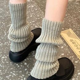 Women Socks Lolita Long Knitted Warm Foot Cover White Arm Warmer Ladies Autumn Winter Crochet Knee Boot Cuffs