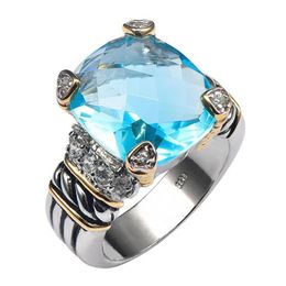 Simulated Aquamarine 925 Sterling Silver High Quantity Ring For Men And Women Size 6 7 8 9 10 F1338 J190715317r