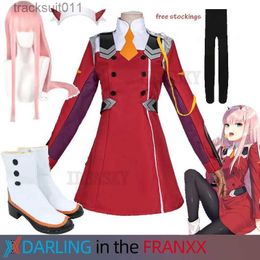 Anime Costumes Game DARLING in the FRANXX Zero Two Cosplay Come Dress 02 Cosplay Come Women Cosplay Sexy Dress Headband wig shoes L231027