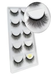 5pairs Faux Fibre False Eyelashes Synthetic Fake Lashes 3d Silk Eyelashes G8058996731