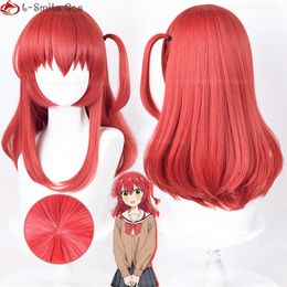 Catsuit Costumes Anime Bocchi the Rock Cosplay 50cm Short Red Kita Ikuyo Hair Heat Resistant Women Party + Wig Cap