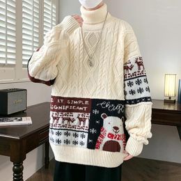 Men's Sweaters Sweater Autumn Winter Chinese Style Patchwork Jumper Ethnic Vintage Loose Knitwear Christmas