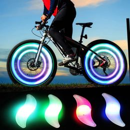 Bike Lights Plastic bicycle wheel spoke light waterproof MTB balanced bicycle LED Tyre flashing light Colour warning light bicycle accessories 231027