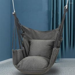 Camp Furniture Outdoor Portable Swing Hanging Chair Comfortable Canvas Travel Camping Lazy Person Pillarless Balcony Backyard Hammock