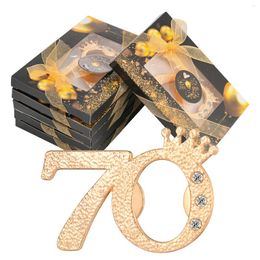 Party Favour 50pcs 70 Year Old Bottle Opener Gift Black Gold Theme Digital Crown