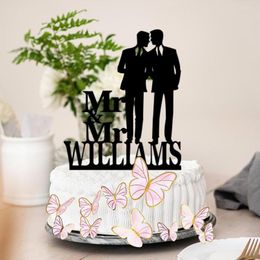 Festive Supplies Custom Wedding Cake Topper Of Your Name Groom&Groom Pattern Forever Love Personalised Romantic Sign For