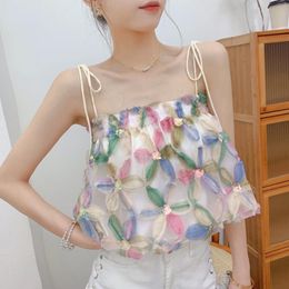 Women's Tanks Summer Vintage Clothes Boob Tube Top Camis Lace Up Chic Female Tops Sexy Back Sequins Women Sleeveless Good Quality 2175